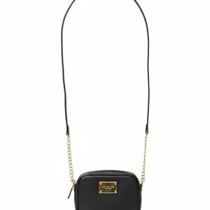 Michael Kors Black and Gold Crossbody Bag (Jet Set Collection)